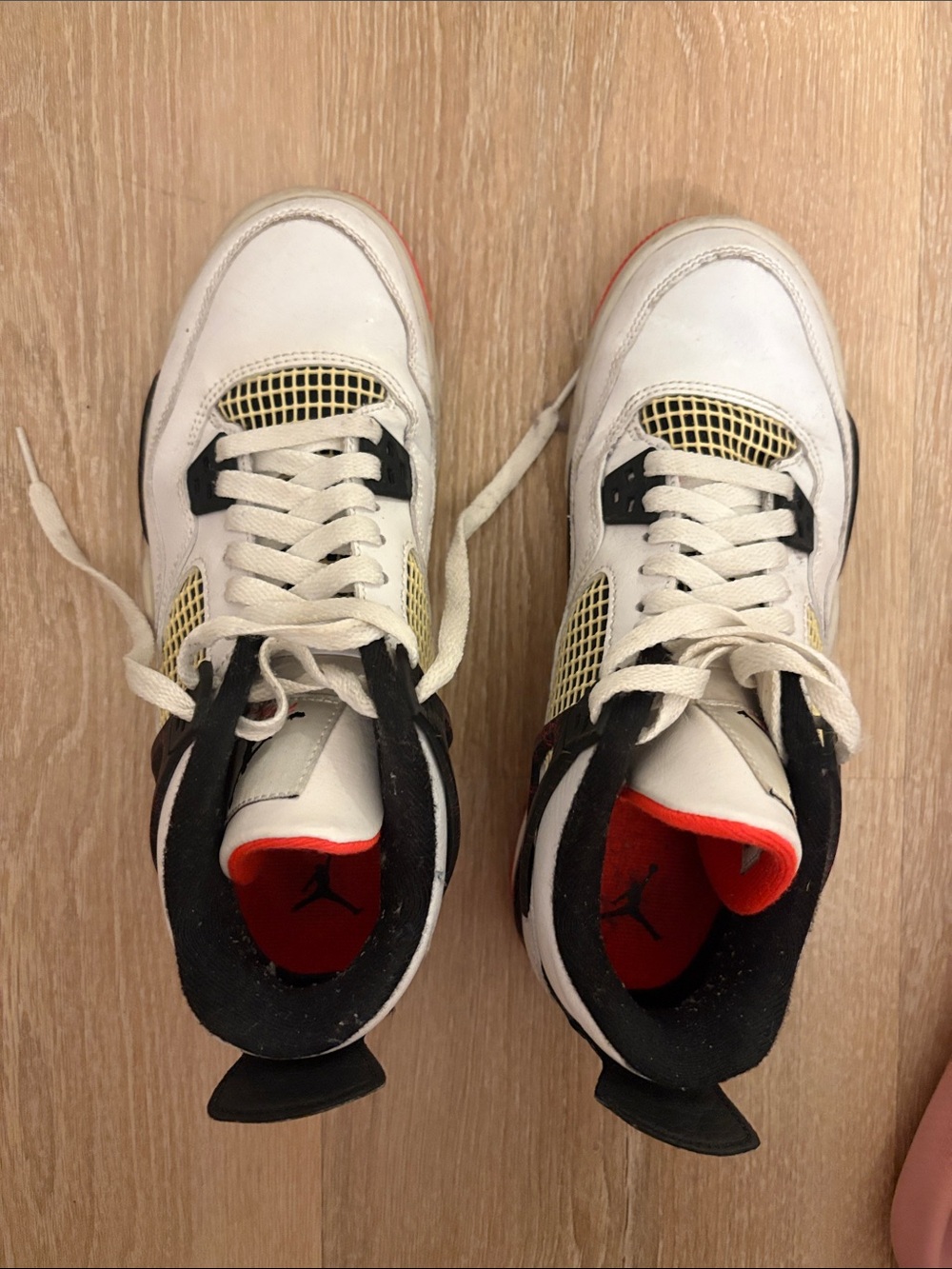 Jordan Kids White, Black & Red Retro Sneakers